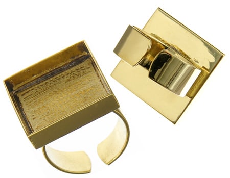 Bezel Handmade Ring Square 21x3mm