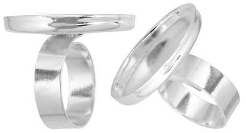 Bezel Stamped Ring Oval 28x21x3mm Silver