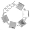 Bezel Stamped Bracelet 8.5in 19x4.25mm Silver Square
