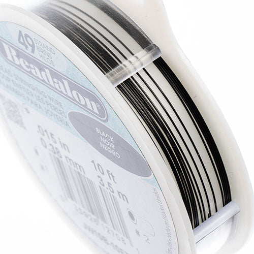 Beadalon Wire .015/49Strand 10ft Stainless Steel Black
