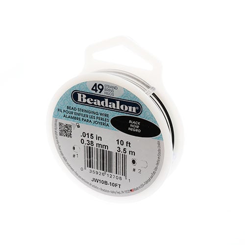 Beadalon Wire .015/49Strand 10ft Stainless Steel Black - Cosplay Supplies Inc