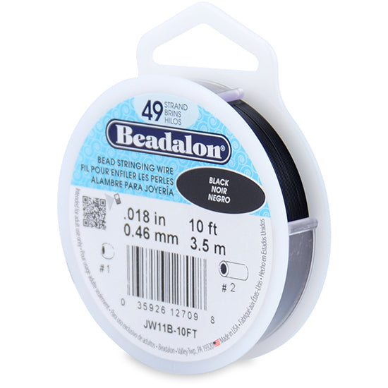 Beadalon Wire .018/49Strand 10ft Stainless Steel Black