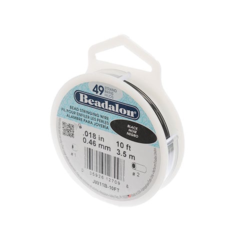 Beadalon Wire .018/49Strand 10ft Stainless Steel Black - Cosplay Supplies Inc