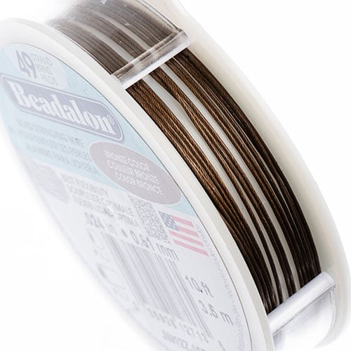 Beadalon Wire .024/49Strand 10ft Stainless Steel Bronze