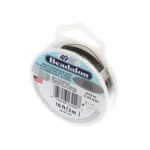 Beadalon Stainless Steel .013/49 Strands Stringing Wire 10ft Bright