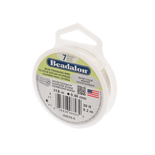 Beadalon .018/7 Wire 30ft Silver Color - Cosplay Supplies Inc