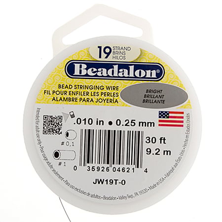 Beadalon 19-strand Stringing Wire 30ft Bright