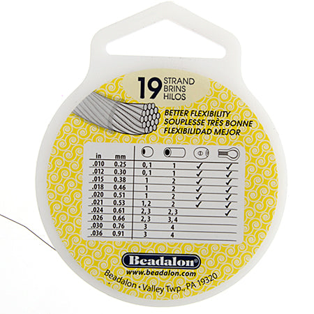 Beadalon 19-strand Stringing Wire 30ft Bright