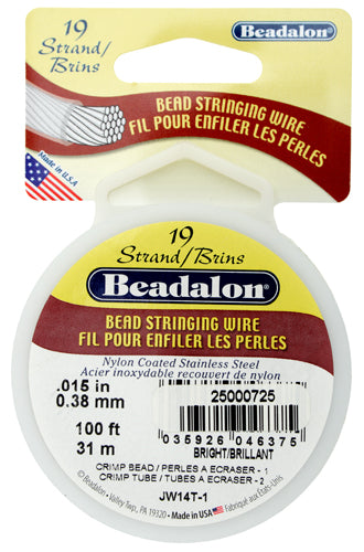 Beadalon 19-strand Stringing Wire 100ft Bright