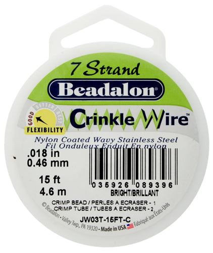 Beadalon .018/7 Crinkle Wire 15ft Bright