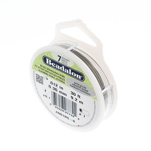 Beadalon .012/7 Wire 30ft Satin Silver - Cosplay Supplies Inc