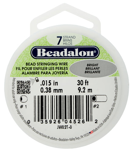 Beadalon .015/7 Stringing Wire 30ft Bright