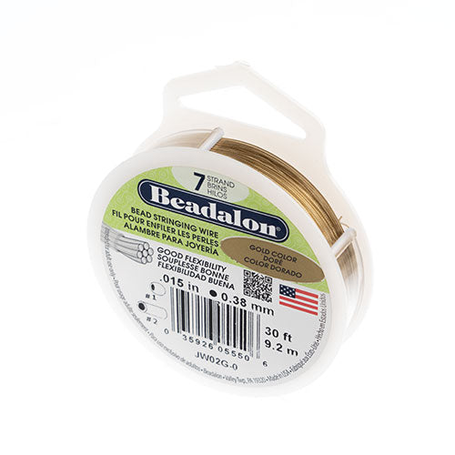 Beadalon .015/7 Stringing Wire 30ft Gold - Cosplay Supplies Inc