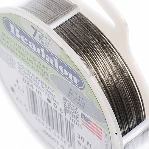 Beadalon .024/7 Stringing Wire 30ft Bright