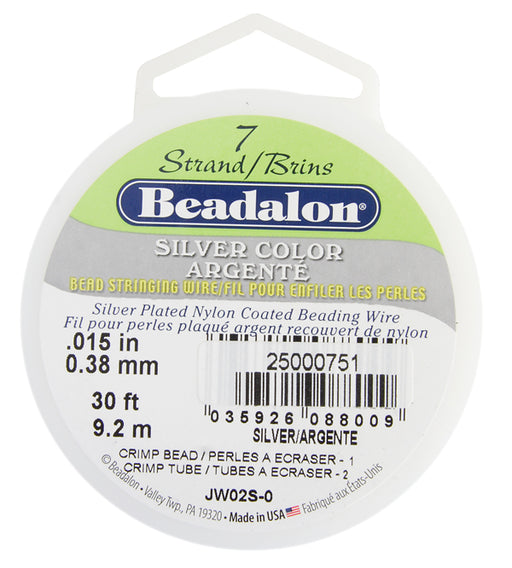 Beadalon .015/7 Wire 30ft Silver Color