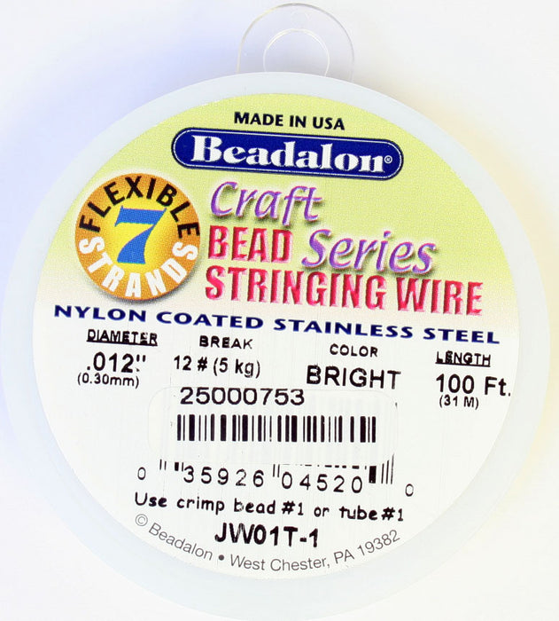 Beadalon .012/7 Stringing Wire 100ft Bright