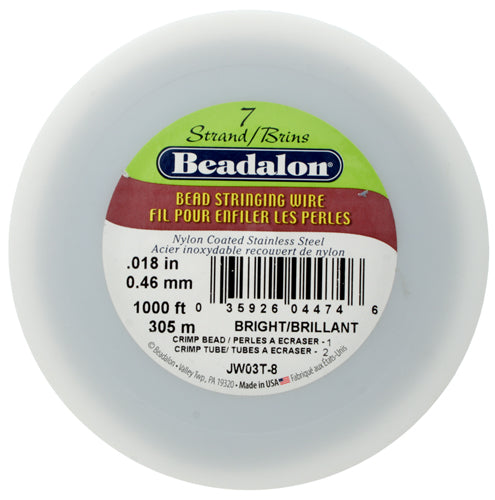Beadalon .018/7 Stringing Wire 1000ft Bright