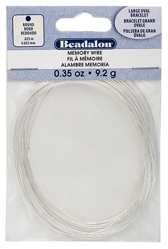 Beadalon Memory Wire Bracelet 0.35oz Large Oval Plated Silver