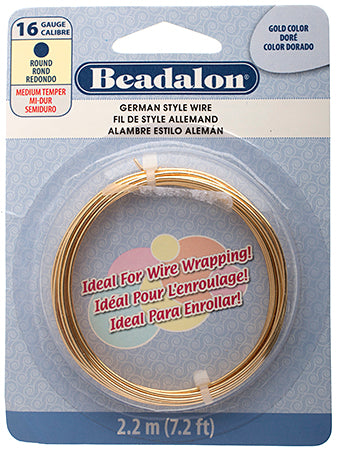 Beadalon German Style Wire 16ga Round  Plated 2.2m(7.2ft)