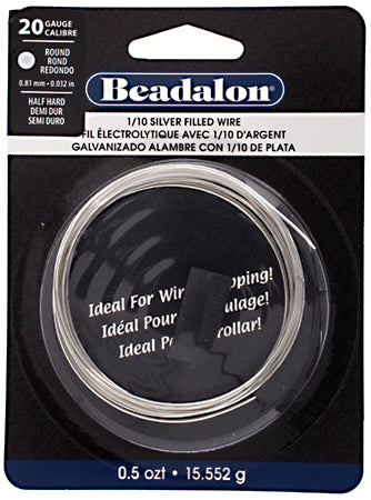 Beadalon German Style Wire Round Wire Silver Filled Half Hard