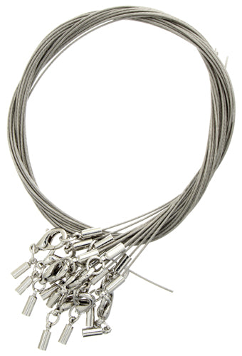 Stainless Steel Wire With Lobster Clasp One Open End 0.7mm 18in