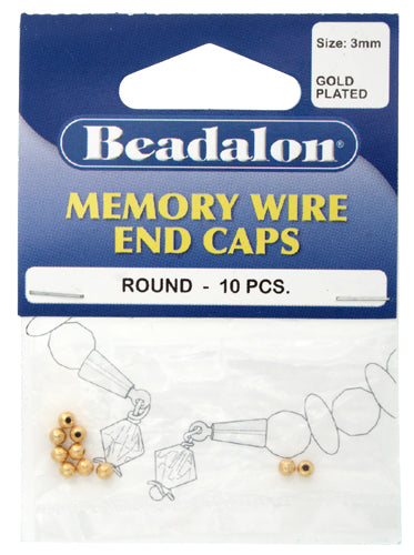 Beadalon Memory Wire Round End Caps 3mm Plated 