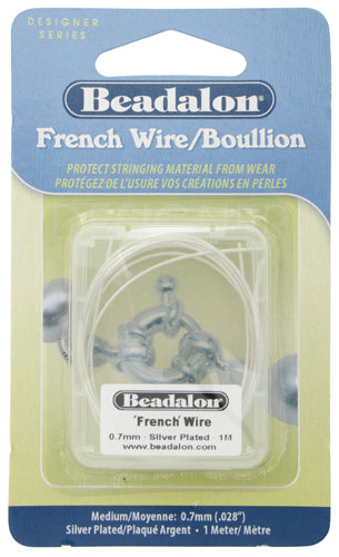 Beadalon French Wire 0.7mm 1 Meter Plated Silver