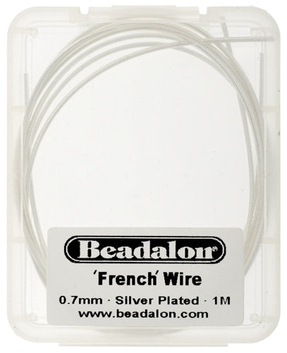 Beadalon French Wire 0.7mm 1 Meter Plated Silver
