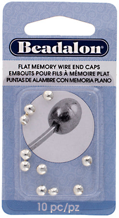 Beadalon Flat Memory Wire End Cap 5x4mm Silver
