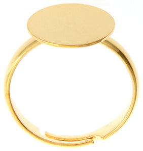 Finger Ring With Pad 12mm Gold .006 Lead Free / Nickel Free - Cosplay Supplies Inc