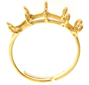 Finger Ring With 10 Rings Plated Gold Nickel Free 18mm