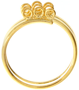 Bling Ring With 9 Rings In 3 Rows Gold 21mm - Cosplay Supplies Inc