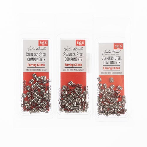 Stainless Steel Earring Clutch 50pcs