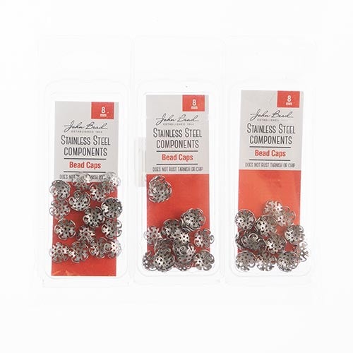 Stainless Steel Bead Cap 24pcs