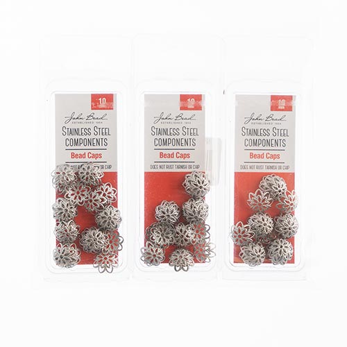 Stainless Steel Bead Cap 24pcs