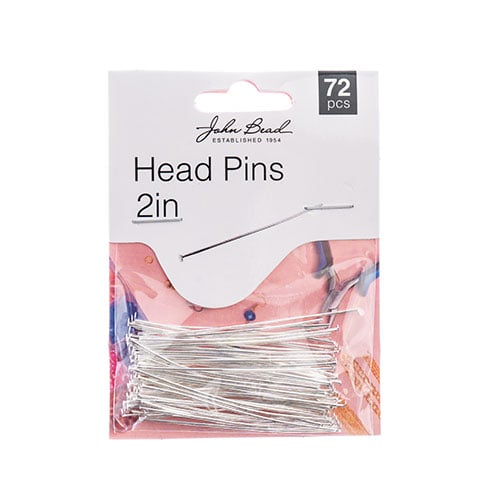 Must Have Findings - Head Pins 2in 22ga(0.025) Silver 72pcs
