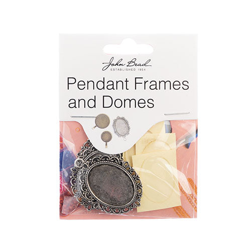 Must Have Findings - Oval Pendant Frame Antique Silver