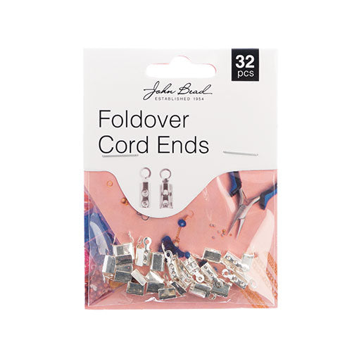 Must Have Findings - Fold Over Cord Ends Silver 32pcs