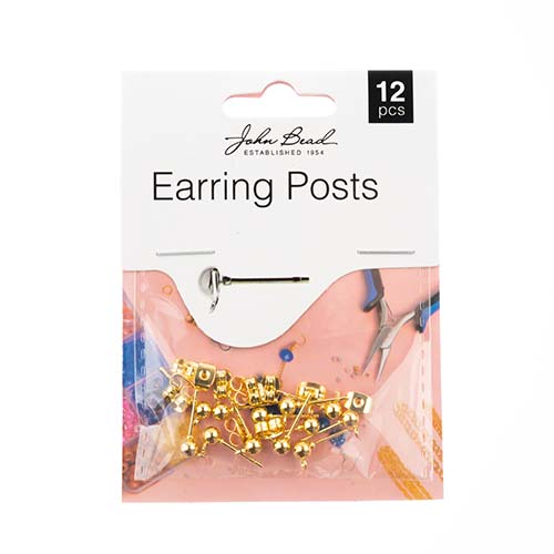 Must Have Findings - Earring Post w/5mm Ball 12pcs