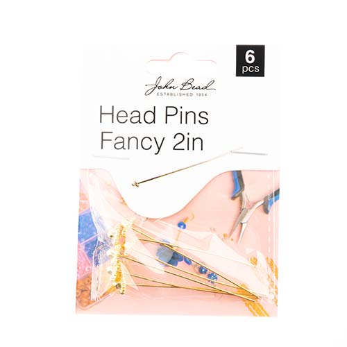 Must Have Findings - Head Pins Fancy 2in 6pcs
