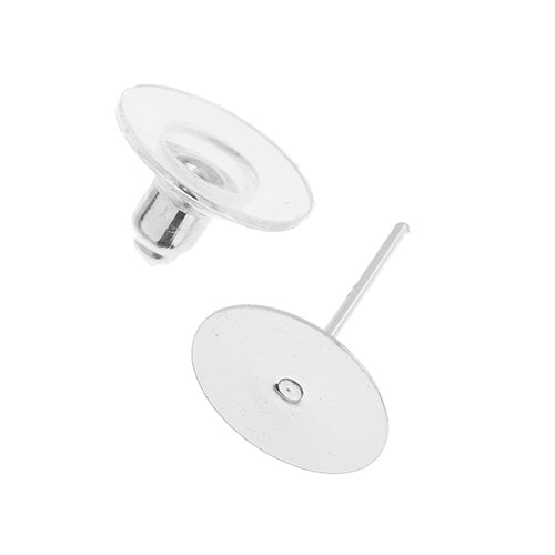 Must Have Findings - Earring Studs Flat with Barrel Clutch