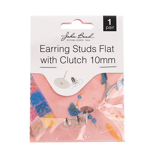 Must Have Findings - Earring Studs Flat with Barrel Clutch