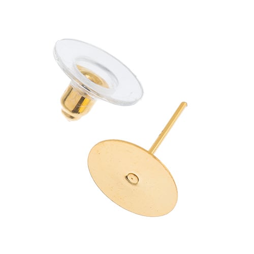 Must Have Findings - Earring Studs Flat with Barrel Clutch