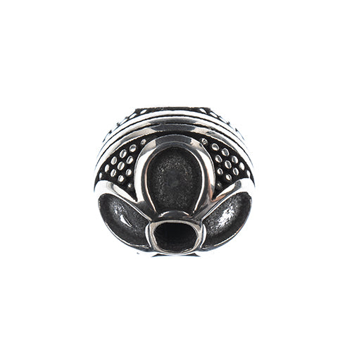Stainless Steel Antique Silver Round Flower Bead 10mm 5pcs