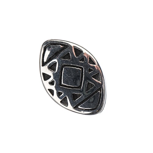 Stainless Steel Antique Silver Flat Navette Bead 13x8x5mm 5pcs