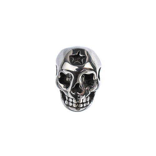 Stainless Steel Antique Silver Skull Bead 5pcs