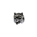 Stainless Steel Antique Silver Wolf Head Bead 5pcs