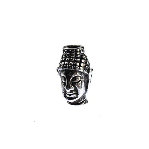 Stainless Steel Antique Silver Buddha Bead 5pcs