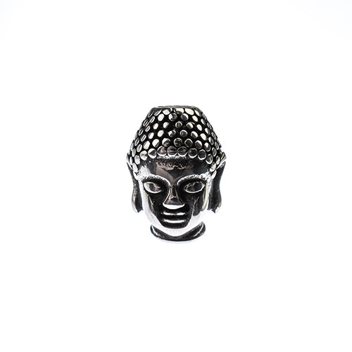 Stainless Steel Antique Silver Buddha Bead 5pcs