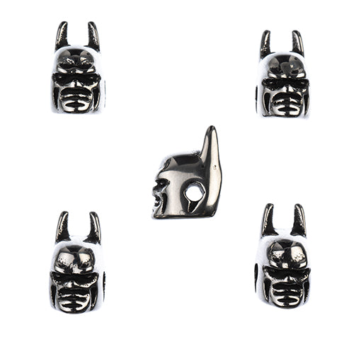 Stainless Steel Antique Silver Hero Bead 8x14mm 5pcs